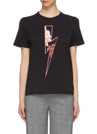 Main View - Click To Enlarge - NEIL BARRETT - Floral thunderbolt print T-shirt