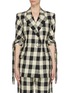 Main View - Click To Enlarge Main View - Click To Enlarge - PETAR PETROV - 'June' sash tie split cuff check linen blazer