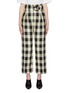 Main View - Click To Enlarge - PETAR PETROV - 'Herrin' ring buckled check linen wide leg pants