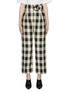 Main View - Click To Enlarge Main View - Click To Enlarge - PETAR PETROV - 'Herrin' ring buckled check linen wide leg pants