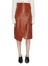 Main View - Click To Enlarge - PETAR PETROV - 'Rhea' slant button flap leather wrap skirt