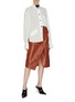 Figure View - Click To Enlarge - PETAR PETROV - 'Rhea' slant button flap leather wrap skirt