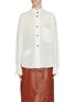 Main View - Click To Enlarge - PETAR PETROV - 'Bend' slant flap button back silk crepe blouse