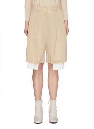 Main View - Click To Enlarge - MAISON FLANEUR - Layered cotton-silk shorts