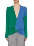 Main View - Click To Enlarge - MAISON FLANEUR - Colourblock twist front V-neck sweater