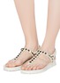 Figure View - Click To Enlarge - PEDRO GARCIA  - 'Jillian' Swarovski crystal suede thong sandals