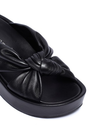 Detail View - Click To Enlarge - PEDRO GARCIA  - 'Lany' knot leather platform slide sandals