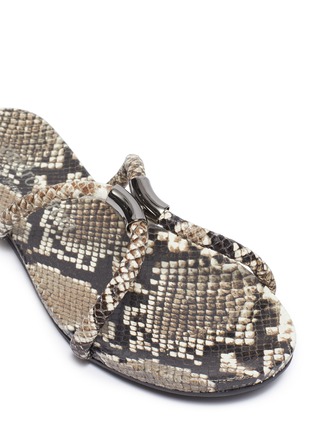Detail View - Click To Enlarge - PEDRO GARCIA  - 'Gemini' python print leather slide sandals