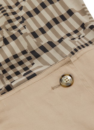 Detail View - Click To Enlarge - ROKH - Check patchwork pussybow panel belted gabardine trench dress