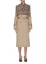 Main View - Click To Enlarge - ROKH - Check patchwork pussybow panel belted gabardine trench dress