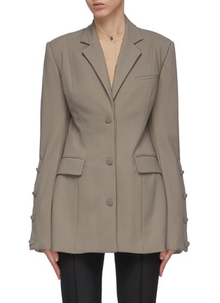 Main View - Click To Enlarge - ROKH - Button cuff darted oversized twill blazer
