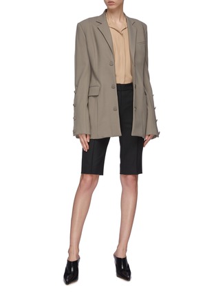 Figure View - Click To Enlarge - ROKH - Button cuff darted oversized twill blazer
