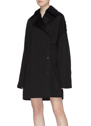 Detail View - Click To Enlarge - ROKH - Detachable contrast trench panel oversized coat