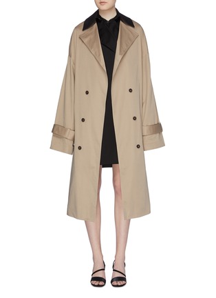 Main View - Click To Enlarge - ROKH - Detachable contrast trench panel oversized coat