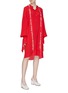 Figure View - Click To Enlarge - ROKH - Slogan stitched sash tie shirt dress