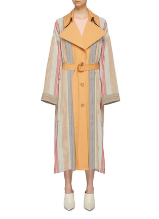Main View - Click To Enlarge - ROKSANDA - 'Lennix' belted stripe coat