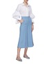Figure View - Click To Enlarge - ROKSANDA - 'Hasani' contrast outseam cady culottes