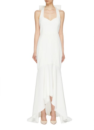 Main View - Click To Enlarge - REBECCA VALLANCE - 'Love' bow back high-low gown