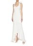 Figure View - Click To Enlarge - REBECCA VALLANCE - 'Love' bow back high-low gown