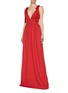 Figure View - Click To Enlarge - REBECCA VALLANCE - Tie shoulder V-neck gown
