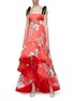 Figure View - Click To Enlarge - SILVIA TCHERASSI - 'Novello' floral print tiered silk satin high-low dress