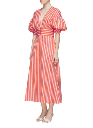 Detail View - Click To Enlarge - SILVIA TCHERASSI - 'Wembley' belted puff sleeve stripe dress