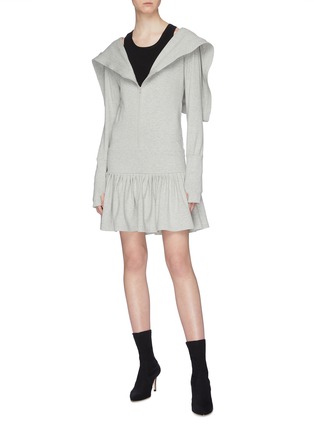 Figure View - Click To Enlarge - NORMA KAMALI - 'Rara' zip hoodie dress