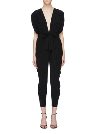 Main View - Click To Enlarge - NORMA KAMALI - Ruched plunge V-neck jumpsuit