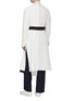 Back View - Click To Enlarge - THE KEIJI - Detachable panel belted colourblock coat