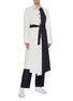 Figure View - Click To Enlarge - THE KEIJI - Detachable panel belted colourblock coat