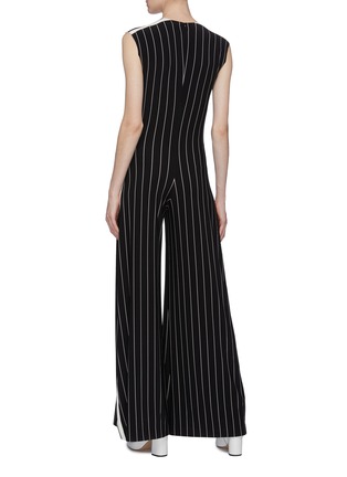 Back View - Click To Enlarge - NORMA KAMALI - Stripe outseam sleeveless wide leg jumpsuit