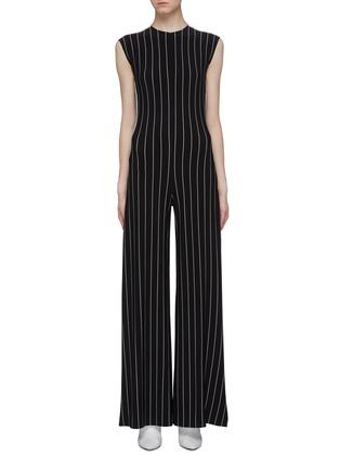 Main View - Click To Enlarge - NORMA KAMALI - Stripe outseam sleeveless wide leg jumpsuit