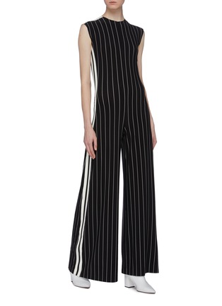 Figure View - Click To Enlarge - NORMA KAMALI - Stripe outseam sleeveless wide leg jumpsuit