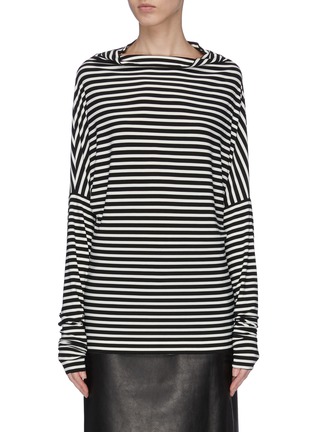 Main View - Click To Enlarge - NORMA KAMALI - 'All-in-One' convertible stripe jersey long sleeve T-shirt