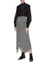 Figure View - Click To Enlarge - NORMA KAMALI - 'Double Side' stripe skirt