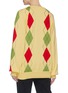 Back View - Click To Enlarge - TOGA ARCHIVES - Convertible sleeve argyle intarsia V-neck sweater