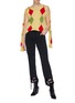 Figure View - Click To Enlarge - TOGA ARCHIVES - Convertible sleeve argyle intarsia V-neck sweater