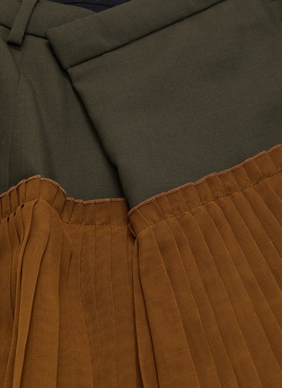 Detail View - Click To Enlarge - TOGA ARCHIVES - Asymmetric pleated patchwork wool-mohair skirt