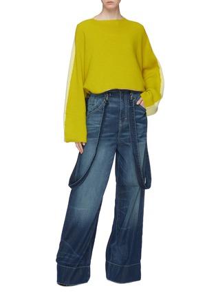 Figure View - Click To Enlarge - TRE BY NATALIE RATABESI - 'Aaliyah' detachable suspender wide leg jeans