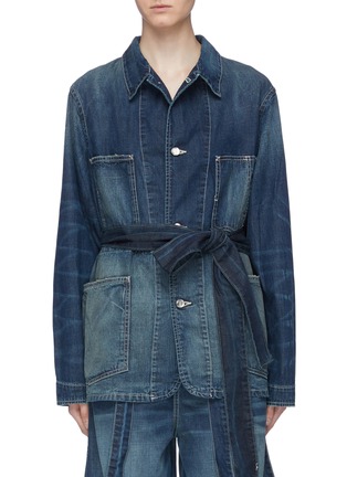Main View - Click To Enlarge - TRE BY NATALIE RATABESI - 'Aaliyah' belted patch pocket denim jacket