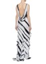 Back View - Click To Enlarge - TRE BY NATALIE RATABESI - 'Crystal' ruffle drape tie-dye twill maxi dress