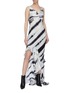 Figure View - Click To Enlarge - TRE BY NATALIE RATABESI - 'Crystal' ruffle drape tie-dye twill maxi dress