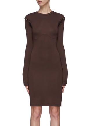 Main View - Click To Enlarge - BEN TAVERNITI UNRAVEL PROJECT  - Lace-up sleeve dress