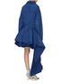 Back View - Click To Enlarge - BEN TAVERNITI UNRAVEL PROJECT  - Asymmetric drape tiered gathered half-zip dress