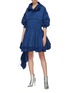 Figure View - Click To Enlarge - BEN TAVERNITI UNRAVEL PROJECT  - Asymmetric drape tiered gathered half-zip dress