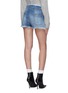 Back View - Click To Enlarge - BEN TAVERNITI UNRAVEL PROJECT  - Lace-up frayed denim shorts