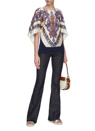 Figure View - Click To Enlarge - CHLOÉ - Paisley print scarf panel knit top