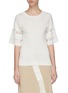Main View - Click To Enlarge - CHLOÉ - Lace logo sleeve silk-cotton T-shirt