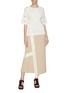 Figure View - Click To Enlarge - CHLOÉ - Lace logo sleeve silk-cotton T-shirt