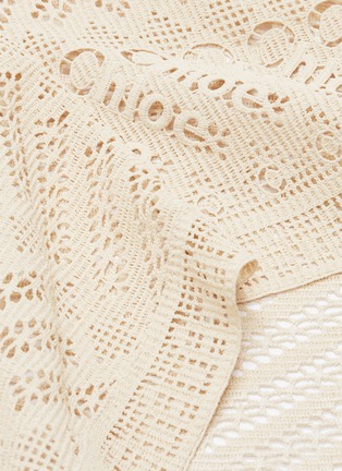 Detail View - Click To Enlarge - CHLOÉ - Layered crochet knit kimono sleeve string tie tunic dress